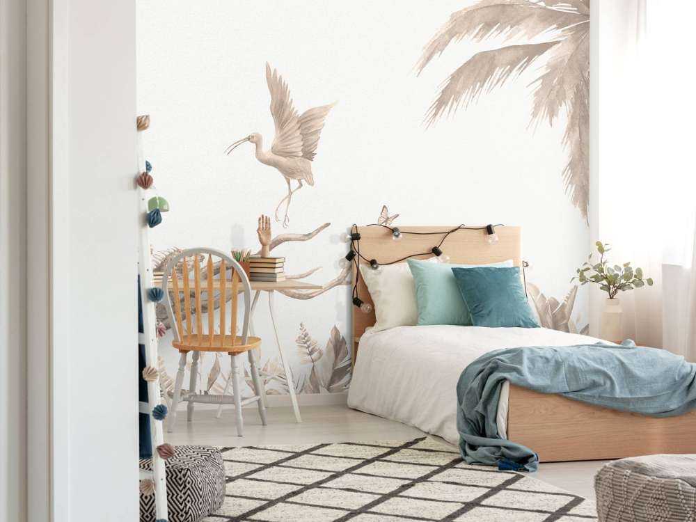 Branche avec animaux de la jungle en taupe