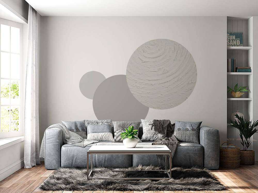 Formes et lignes courbes en blanc cassé