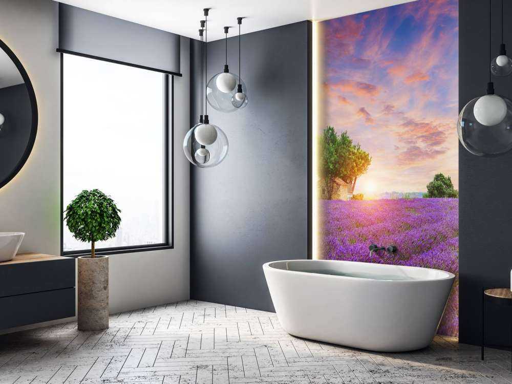 Champ de lavande au lever du soleil