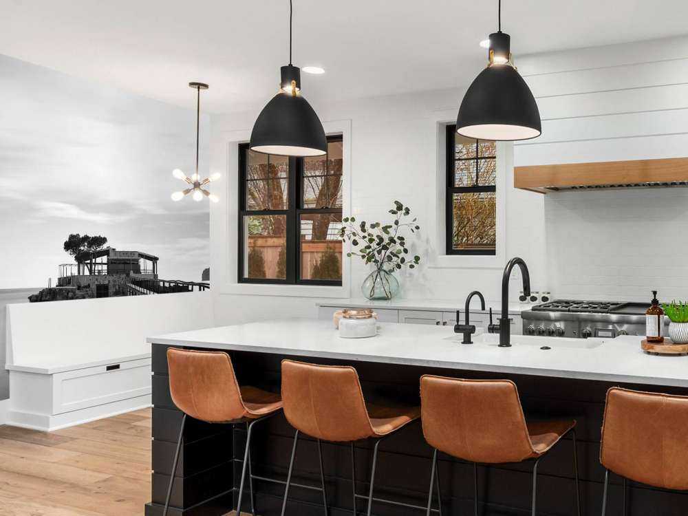 Échafaudage vers l'île