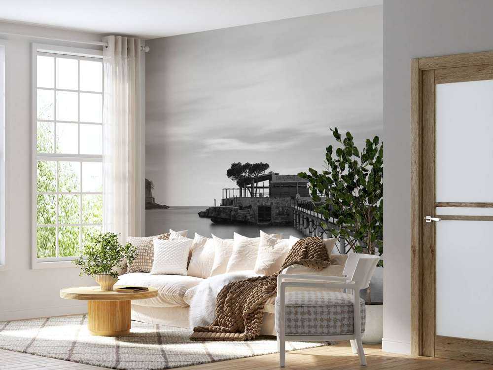 Échafaudage vers l'île