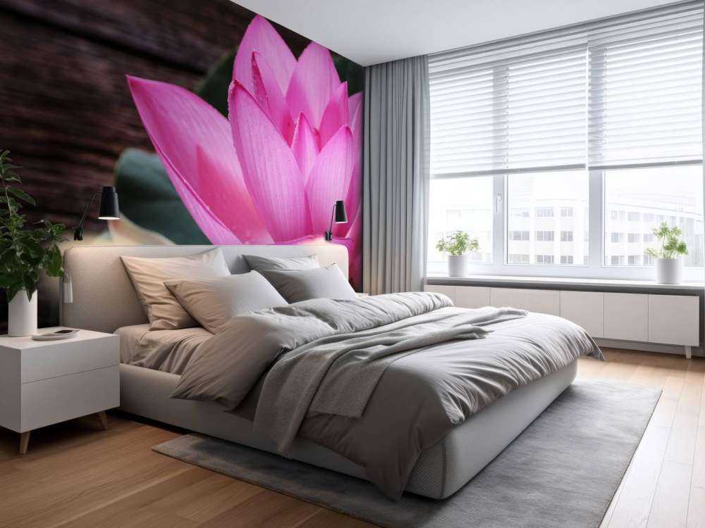 Gros plan sur le lotus rose