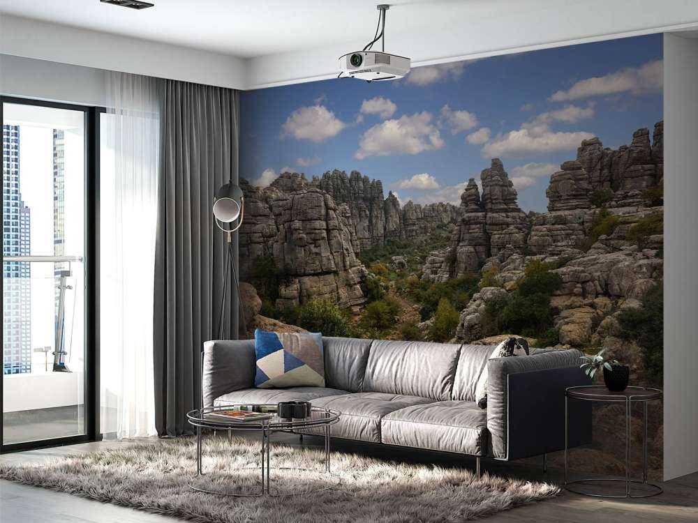 Roches avec ciel bleu