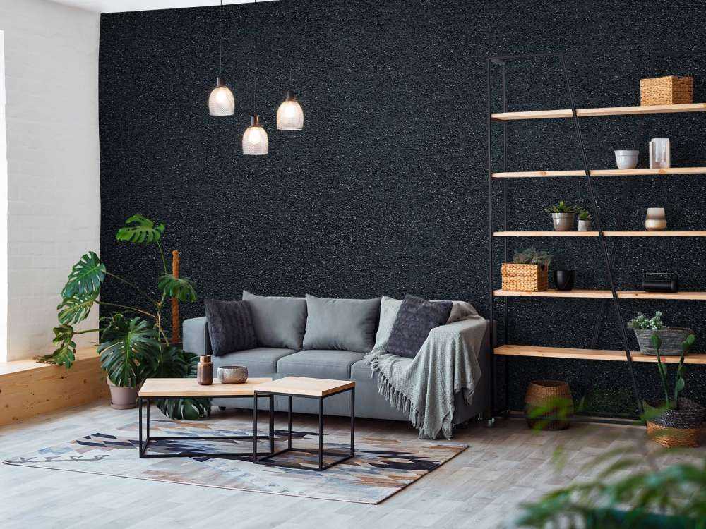 Mur sombre avec des pierres fines