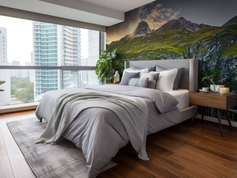 Coucher de soleil sur un réservoir