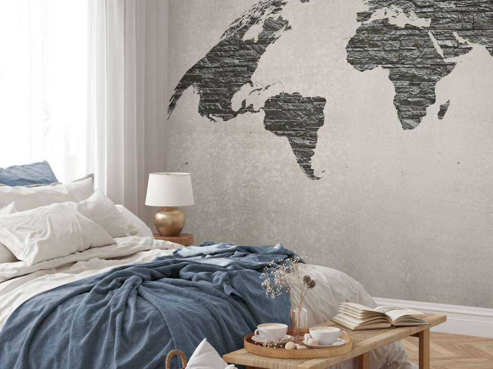 Carte du monde pierres sombres