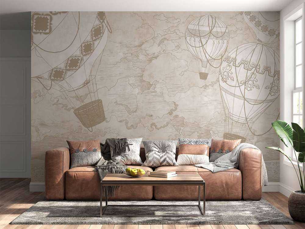 Montgolfières au-dessus de la ville