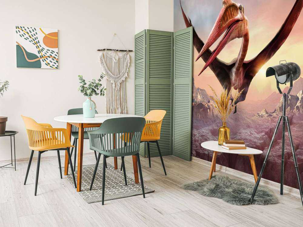 Quetzalcoatlus volant au-dessus des montagnes