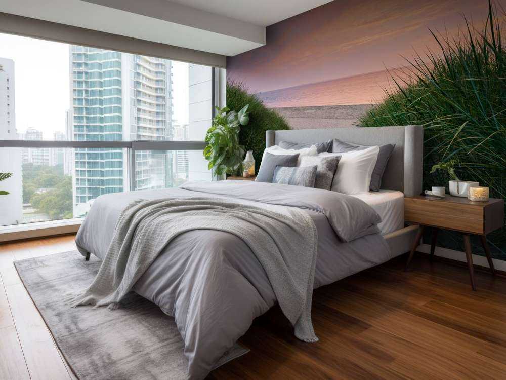 Passage de la dune avec le lever du soleil