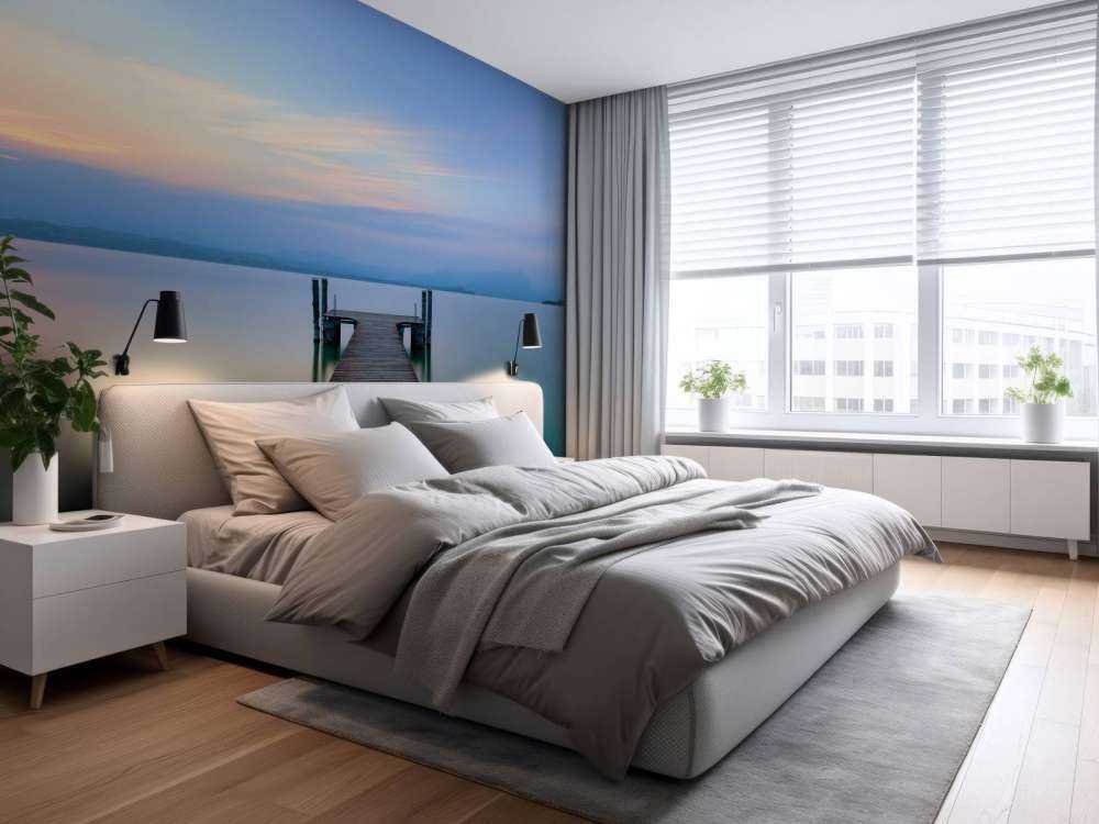 Jetée au coucher du soleil