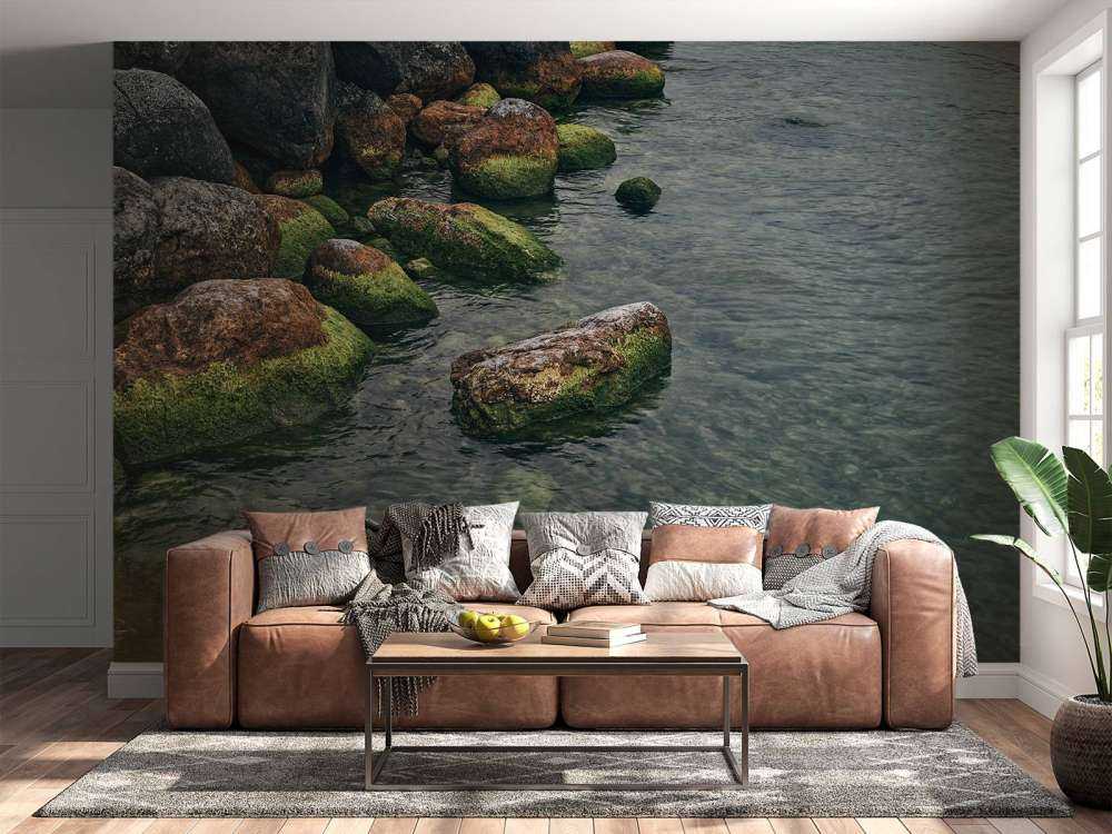 Roches au lac de montagne