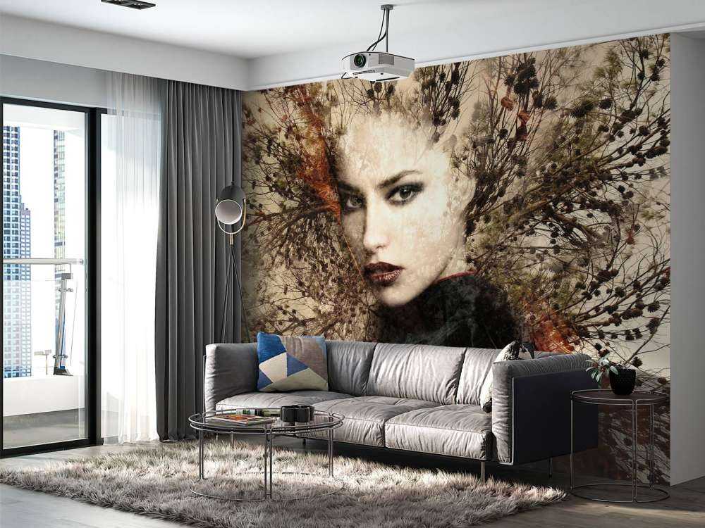 Femme et branches gracieuses