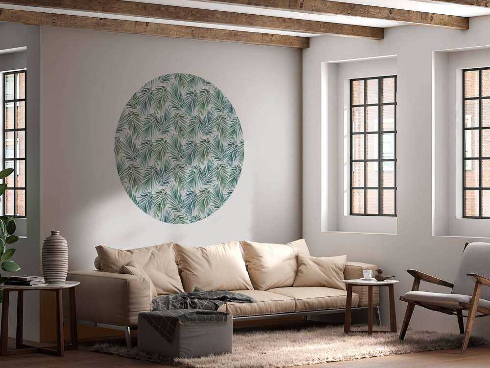 Feuilles de palmier bleues et vertes