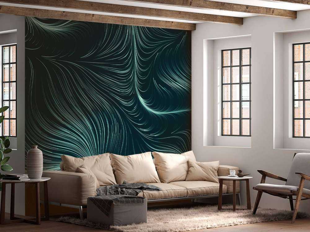 Lignes lumineuses vert canard