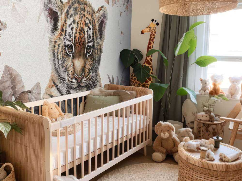 Bébé Tigre dans la jungle taupe