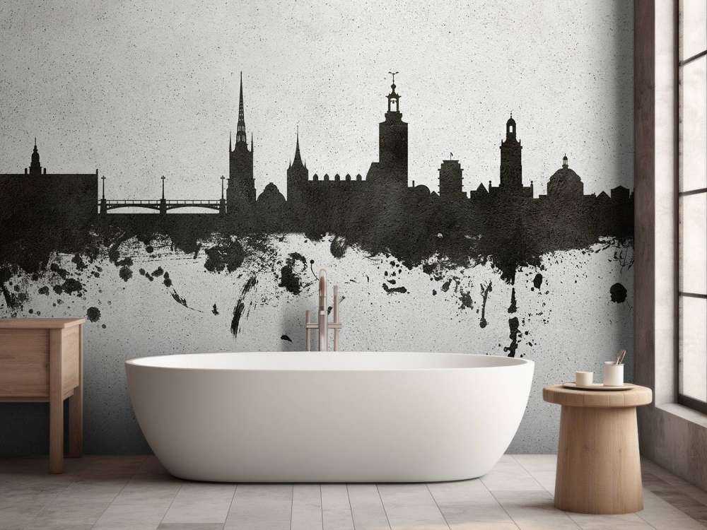 Aquarelle skyline, Stockholm