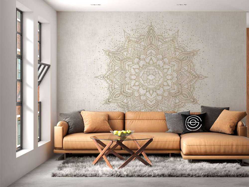 Golden Sparkling Mandala - beige