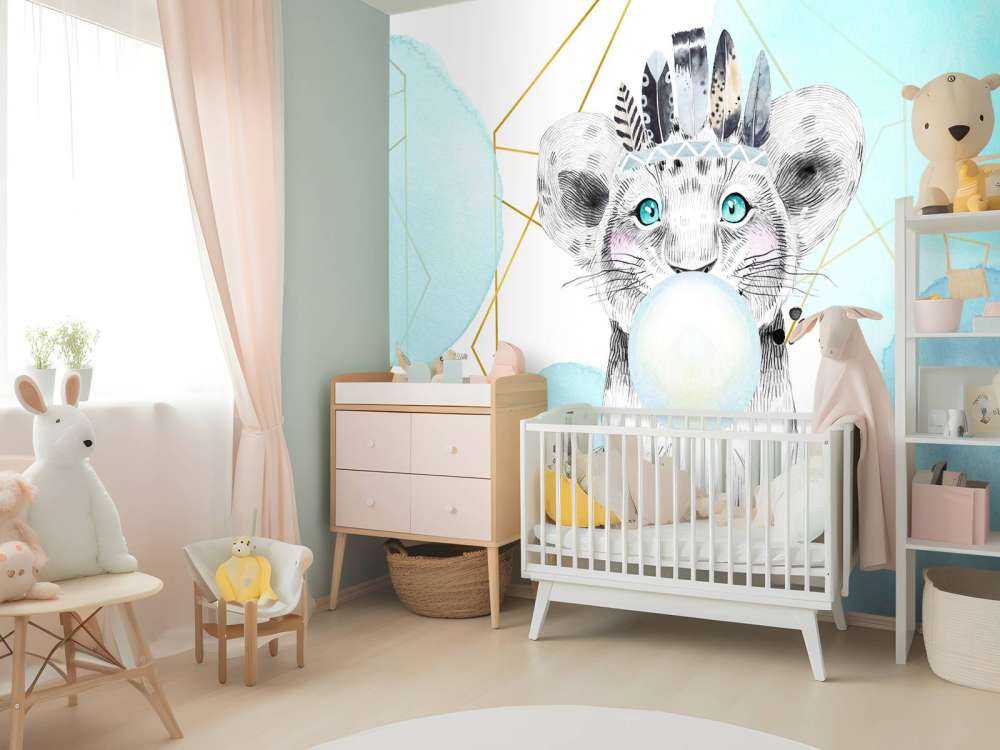 Lionceau indien et bulle de chewing-gum