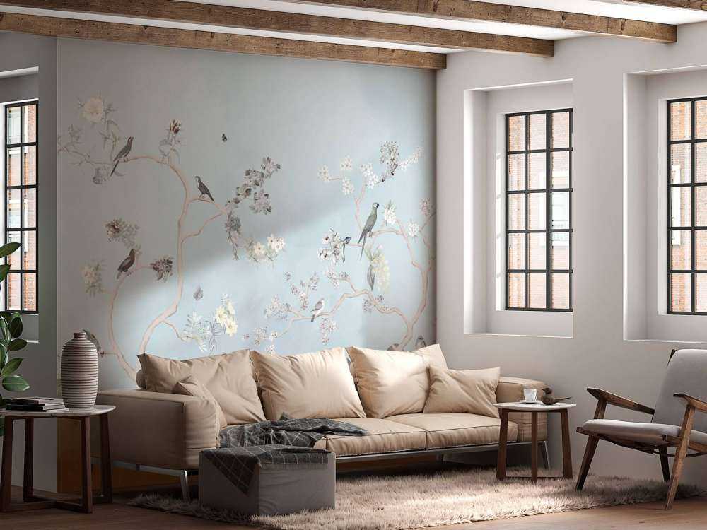 Birds in Garden Panorama 12