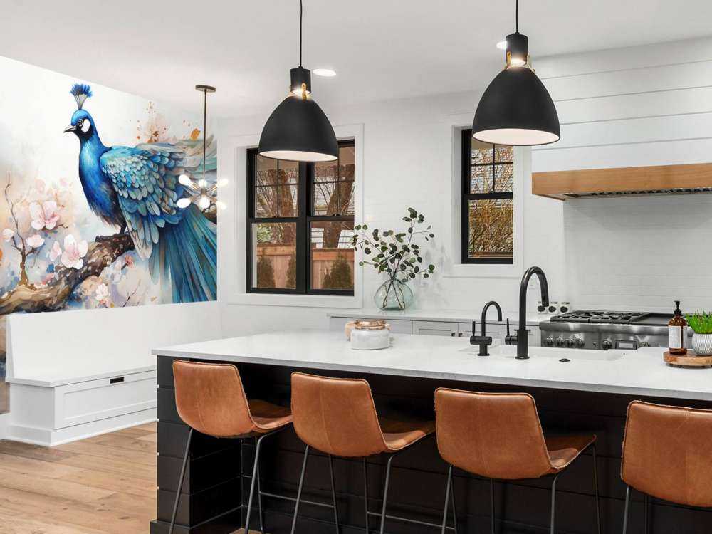 Paon dans la Brume de Printemps