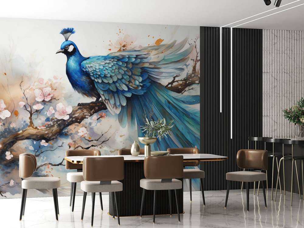 Paon dans la Brume de Printemps