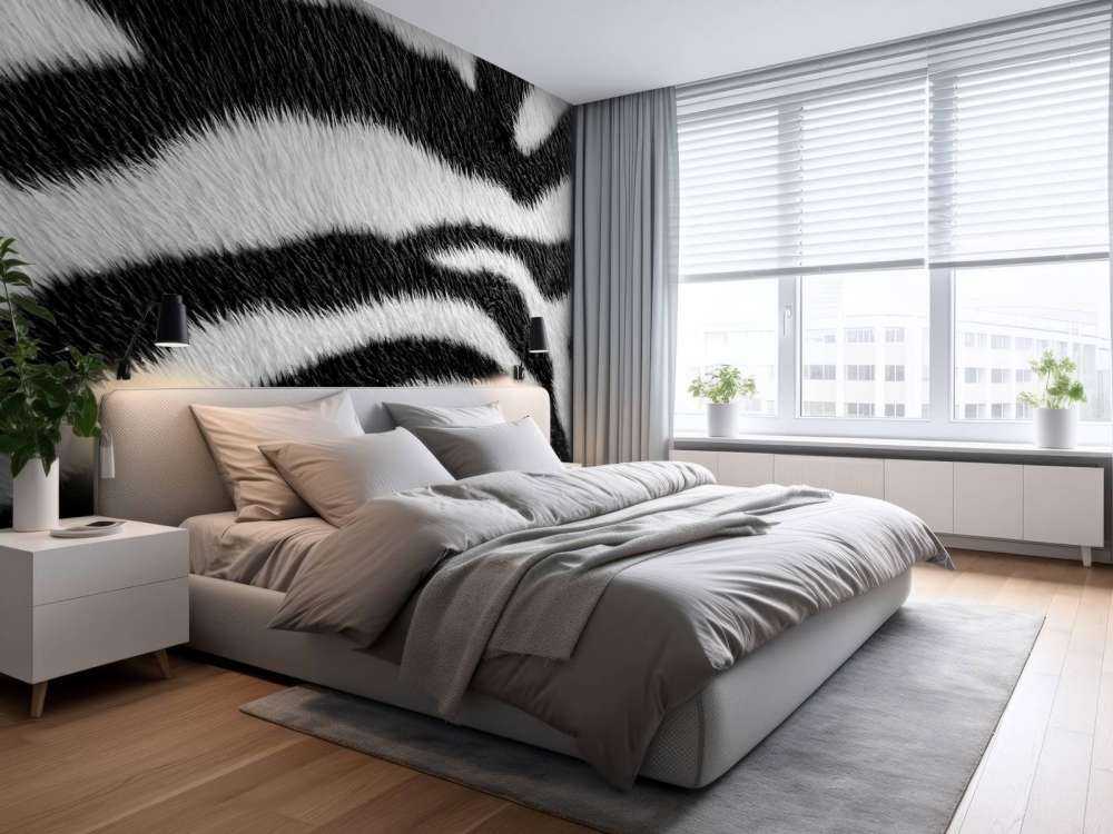 Gros plan sur le manteau zébré