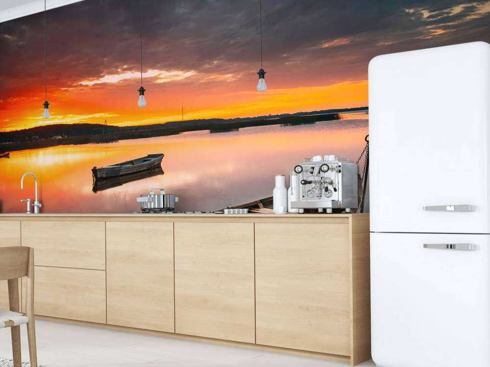 Bateaux au coucher du soleil