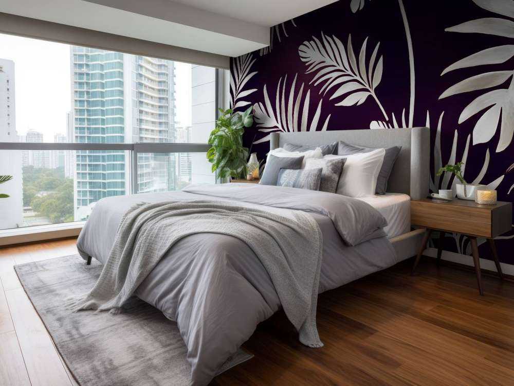 Feuilles dorées sur bleu acier foncé