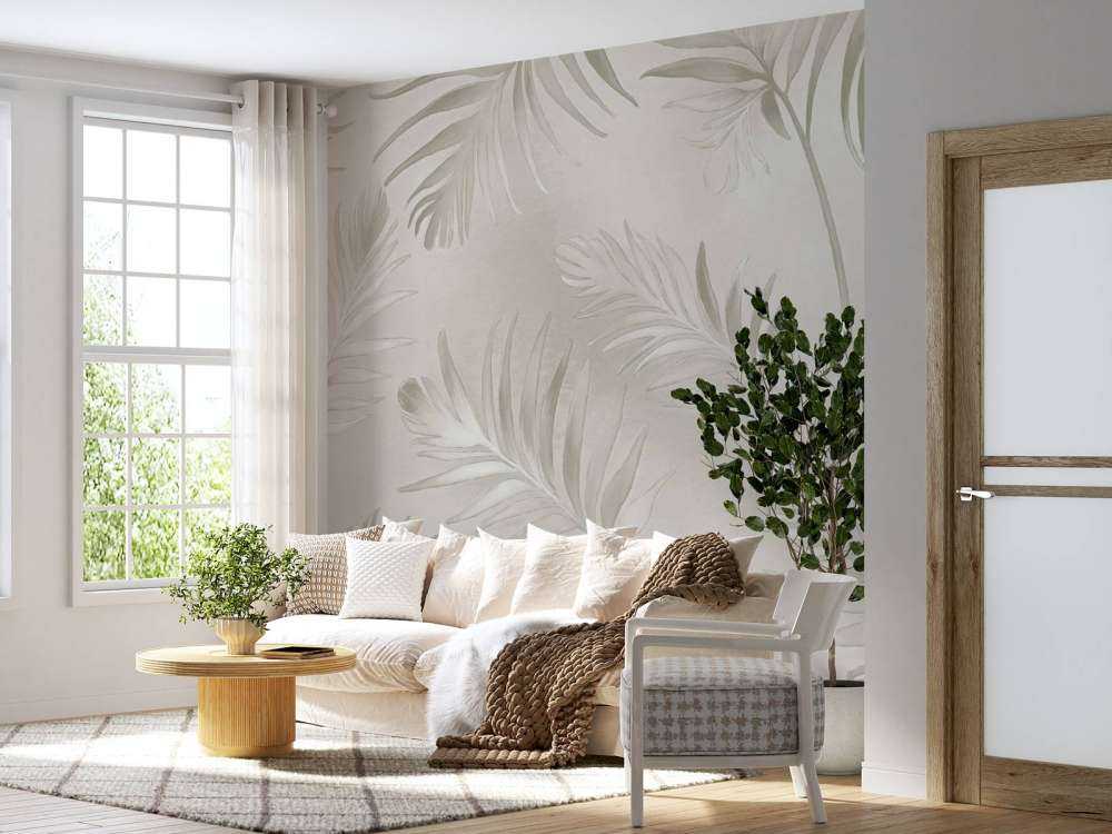 Feuilles dorées sur un blanc cassé foncé