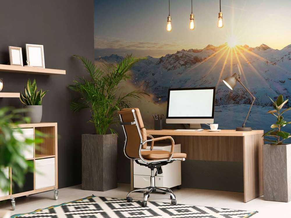 Skier dans un panorama alpin ensoleillé.