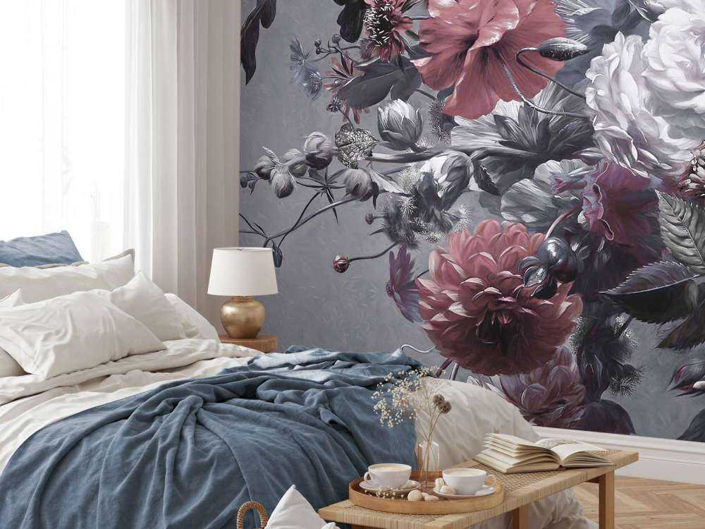 Grand bouquet avec des coquelicots rouges