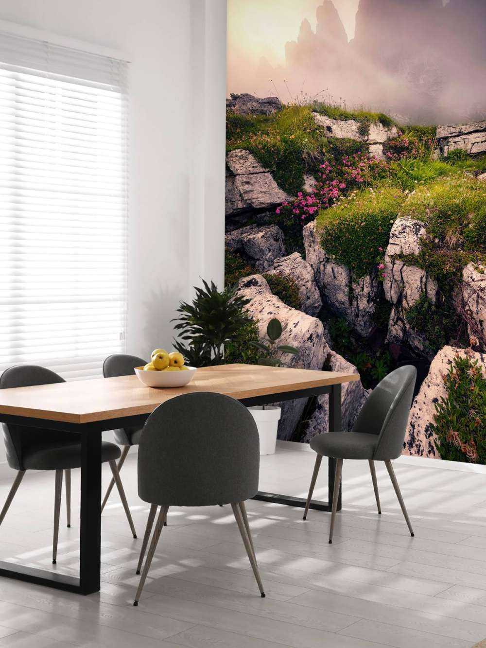 Nevelige Bergtoppen et Fleurs des Alpes