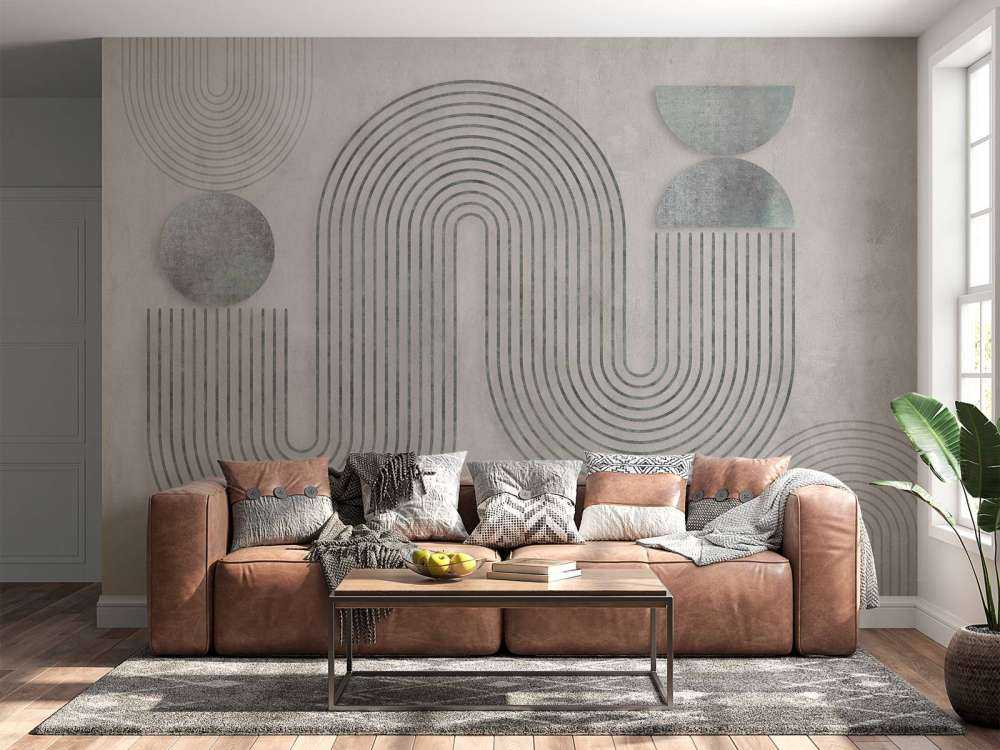 Équilibre dynamique art moderne gris
