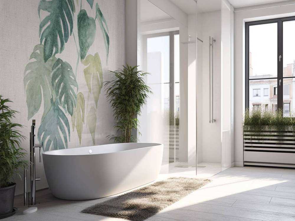 Feuilles d'aquarelle dans des tons tropicaux