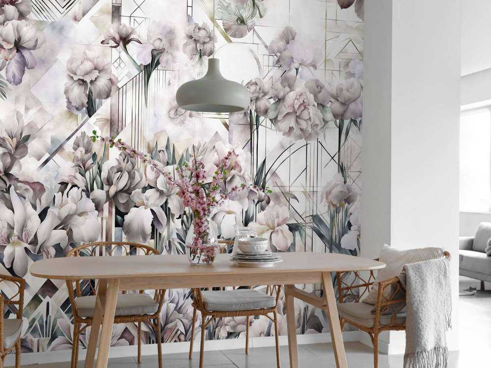 Immenses iris aquarelle jaunes