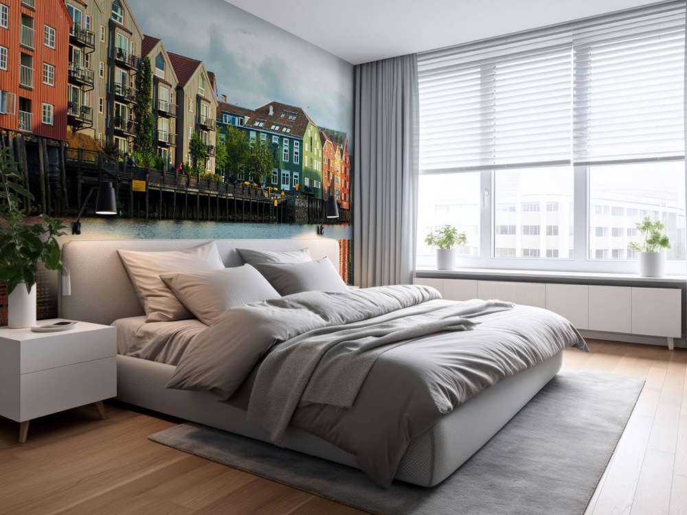 Maisons colorées au bord de l'eau.