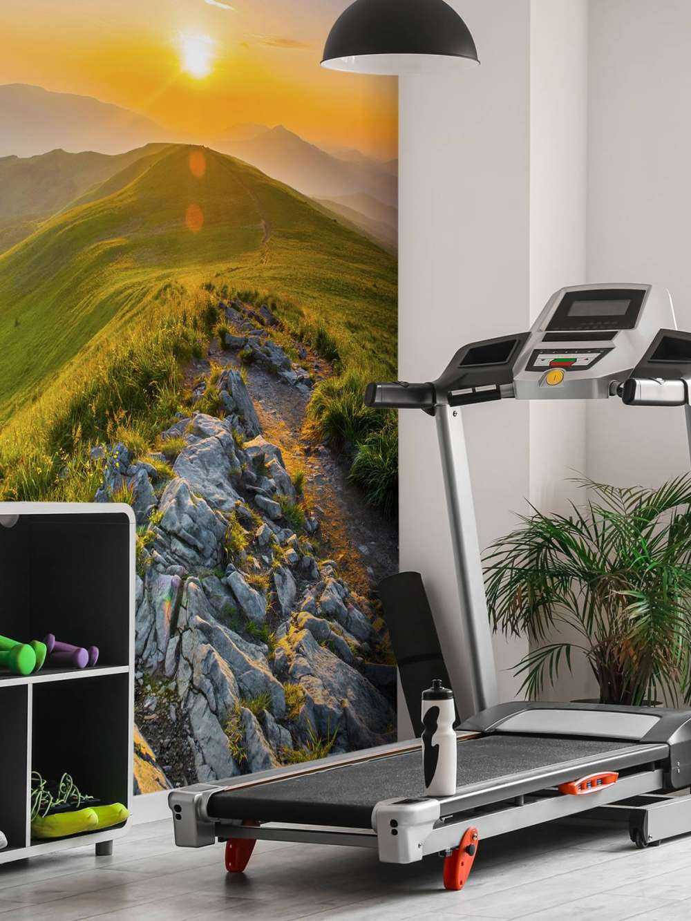 Coucher de soleil dans un paysage montagneux