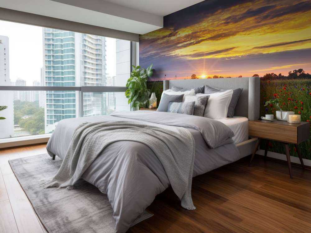 Paysage de coquelicots