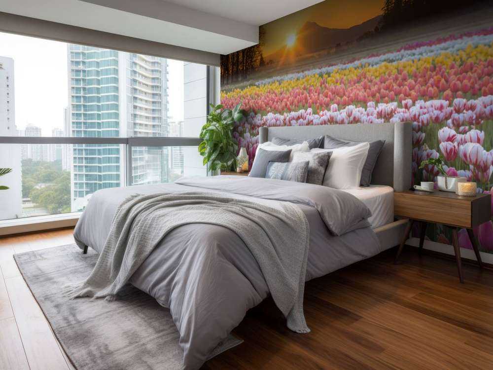 Champ de tulipes coloré