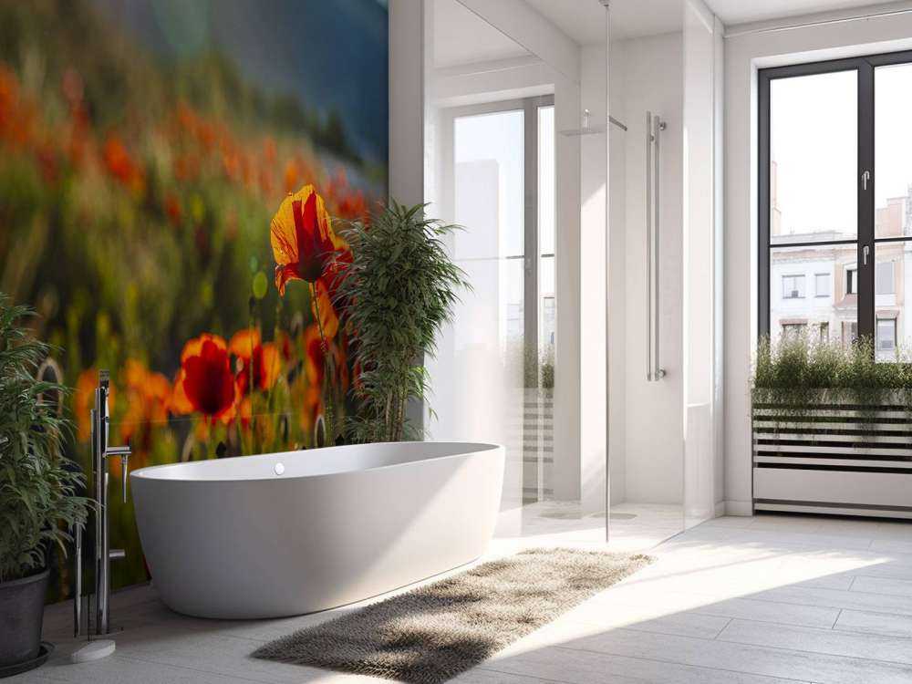 Coquelicots avec rayons de soleil