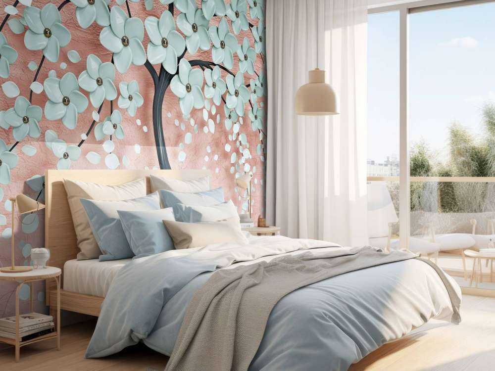 Arbre fantaisie noir avec des fleurs de menthe