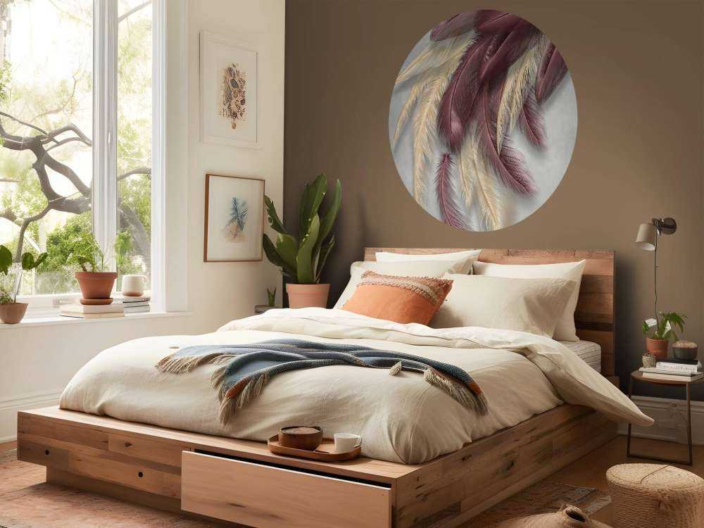 Plumes sur du béton