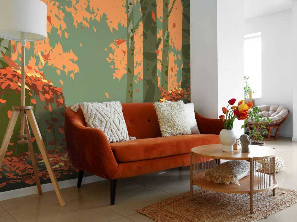 Illustration d'une forêt d'automne