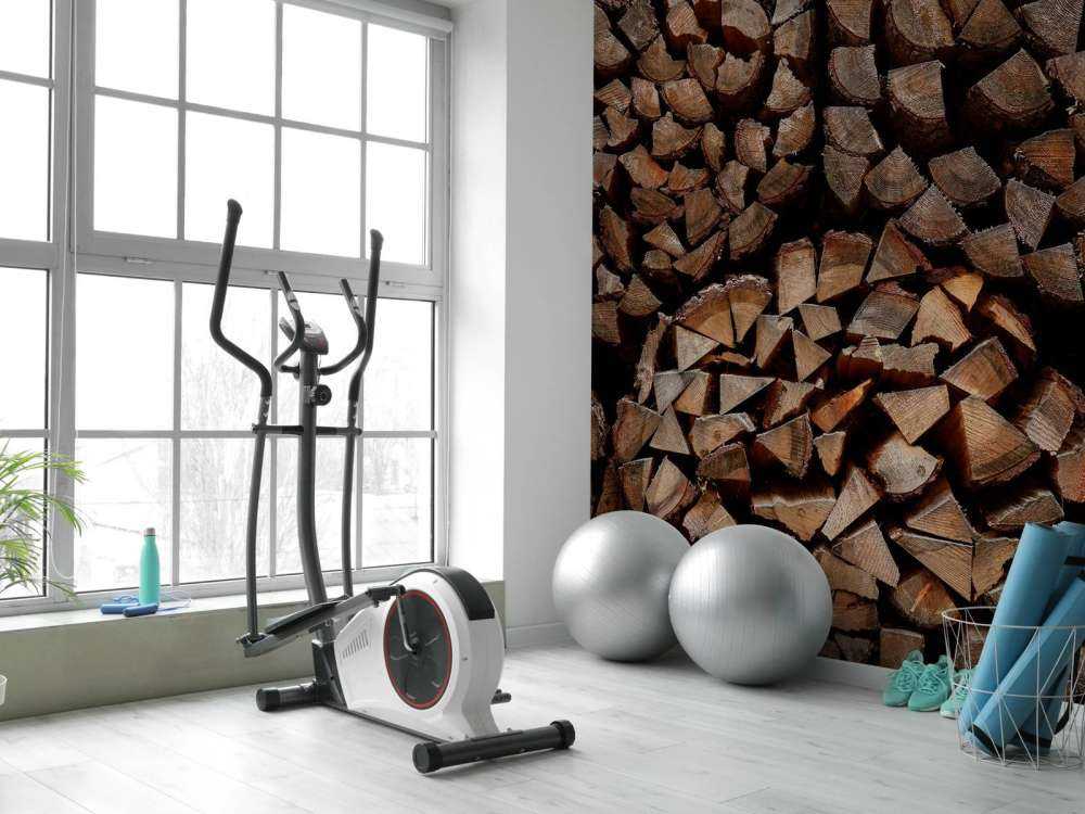 Piles de bois rondes