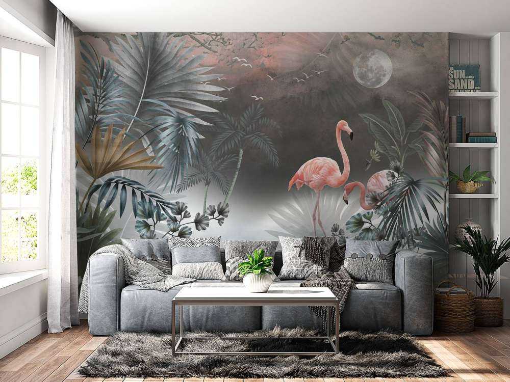 Flamants roses la nuit