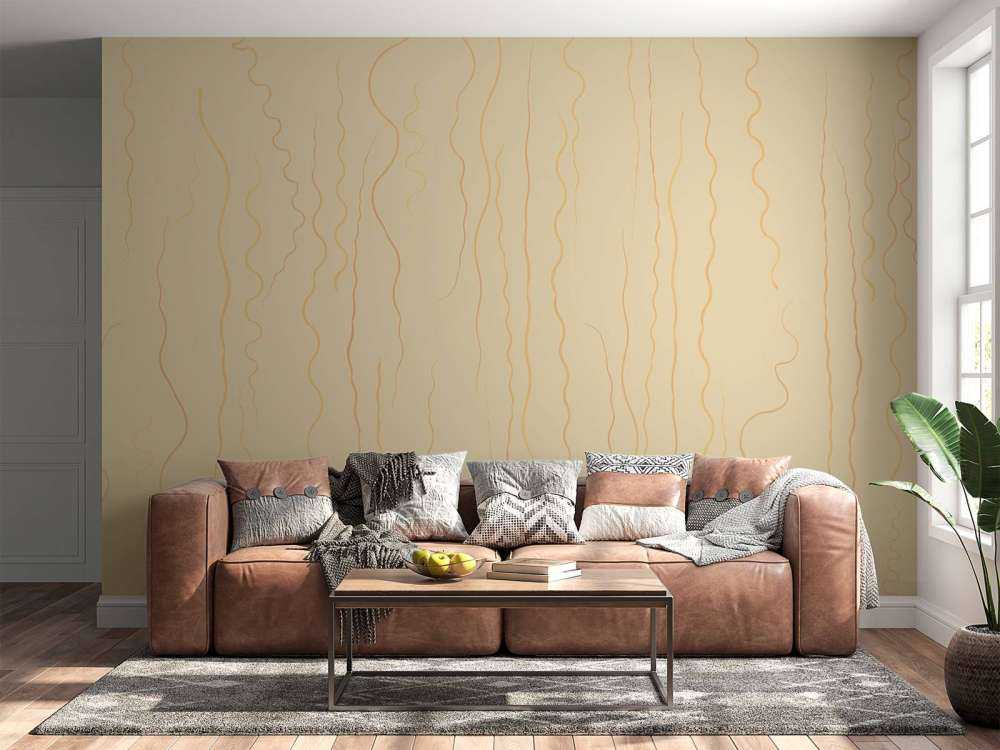 Lignes organiques herbe beige II