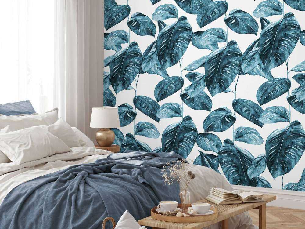 Plantes&#x20;&#xE0;&#x20;l&#x27;aquarelle&#x20;bleu&#x20;canard