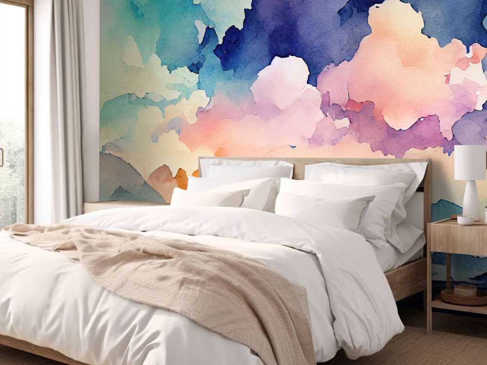 Fond abstrait à l'aquarelle bleu canard