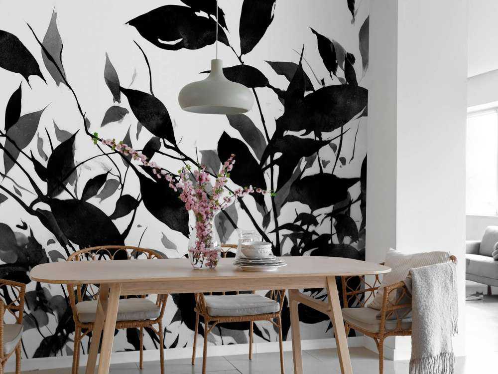Black leaf ink art