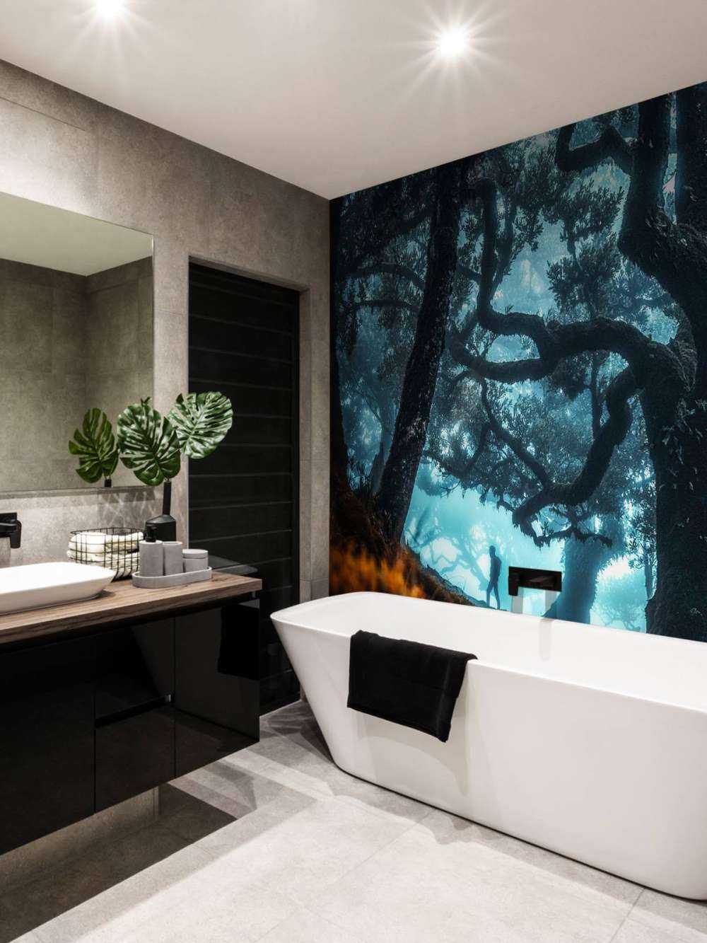 Silhouette mystique dans la forêt de brume.